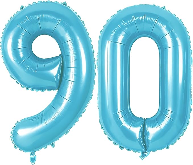 Number 90 Balloons for 90th Birthday Party Decorations, 0-100 Large No.90 by Joycard