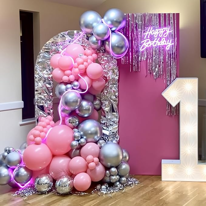 Pink Balloons 135pcs Different Sizes 18 12 10 5 Inch Pink Balloon Arch Kit - Image 5