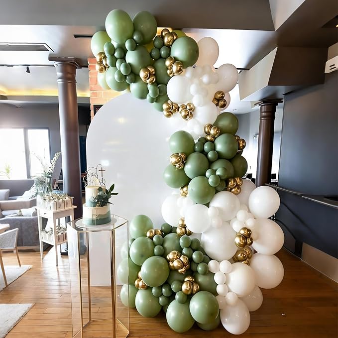 Lukiituke Sage Green and Gold Balloon Arch Kit, Bridal Party Decorations - Image 6