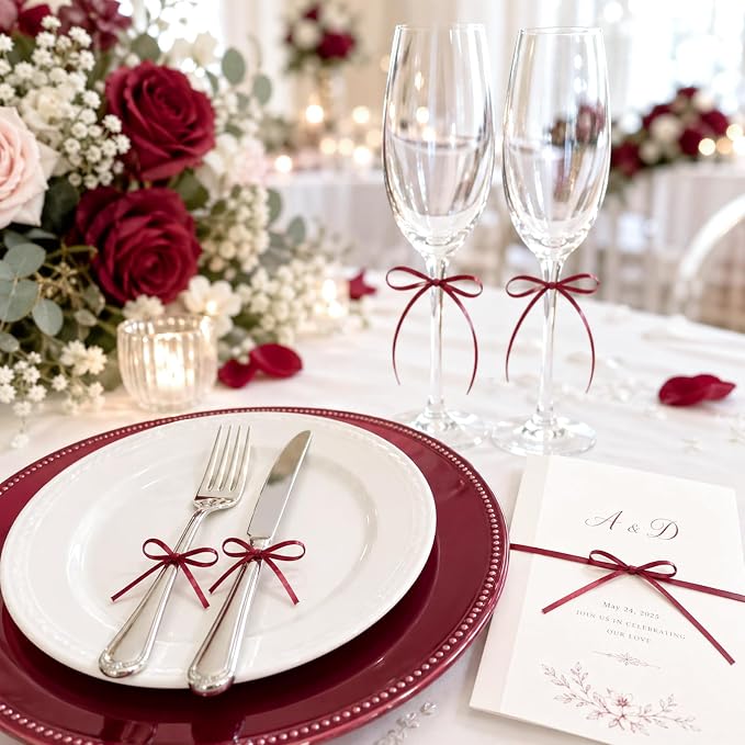 KINGLAKE Burgundy Satin Ribbon - Image 6