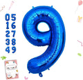 40 Inch Navy Blue 9 Balloon for 9th Birthday Party, Helium Giant Foil Number 9 by Smlpuame