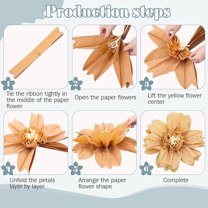 TaoBary Large Colorful Tissue Paper Flowers Giant Fiesta Paper Pom Poms - Image 4