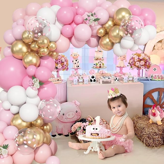 157Pcs Pink and White Balloons Garland Arch Kit Different Size | Pastel Pink - Image 4