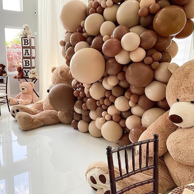 PartyWoo Brown Balloons 50pcs Boho Neutral Coffee Tan Fall Color | Balloons - Image 7