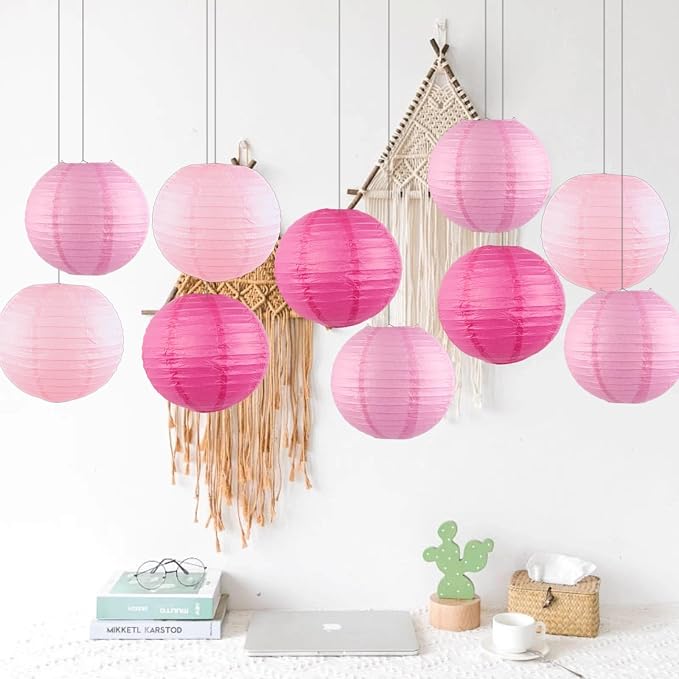 Pink Chinese Paper Lanterns - Image 2
