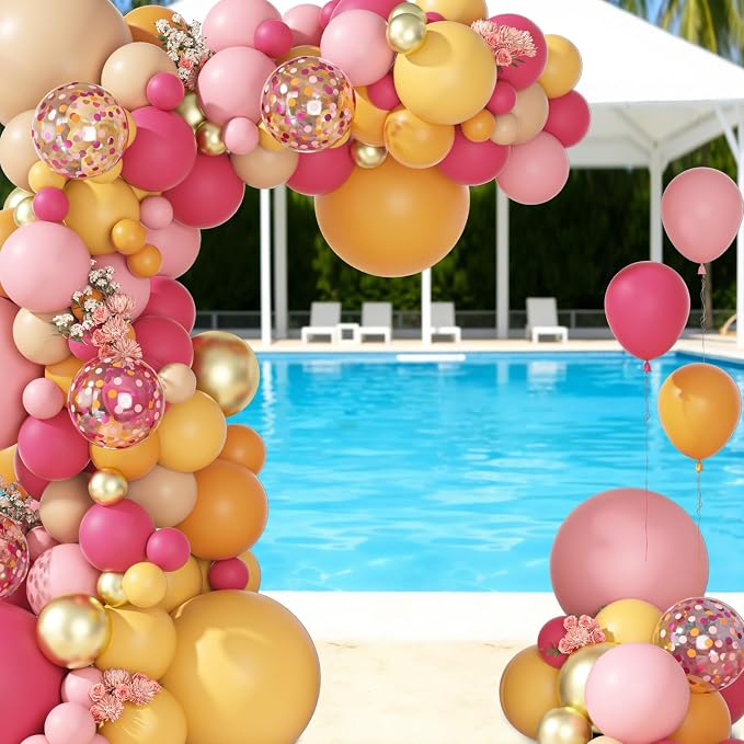 Ouddy Party 149Pcs Pink and Orange Balloon Garland Kit 18 12 10 5Inch | - Image 5