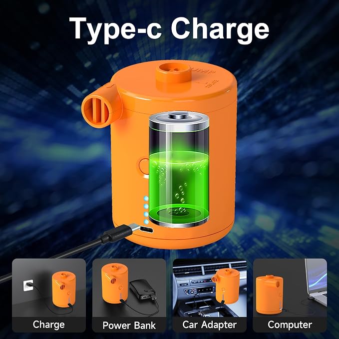 Air Pump for Air Mattress, Air Mattress Pump for Inflatables, Quick Fill - Image 3