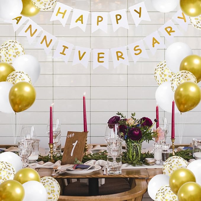 Happy Anniversary Banner Valentines Day Wedding Party Decorations Love Party - Image 5
