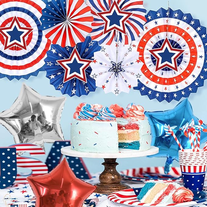 TONIFUL 24 Pcs Star Shaped Balloons 18 Inch Large Blue Silver Foil Balloons | - Image 4