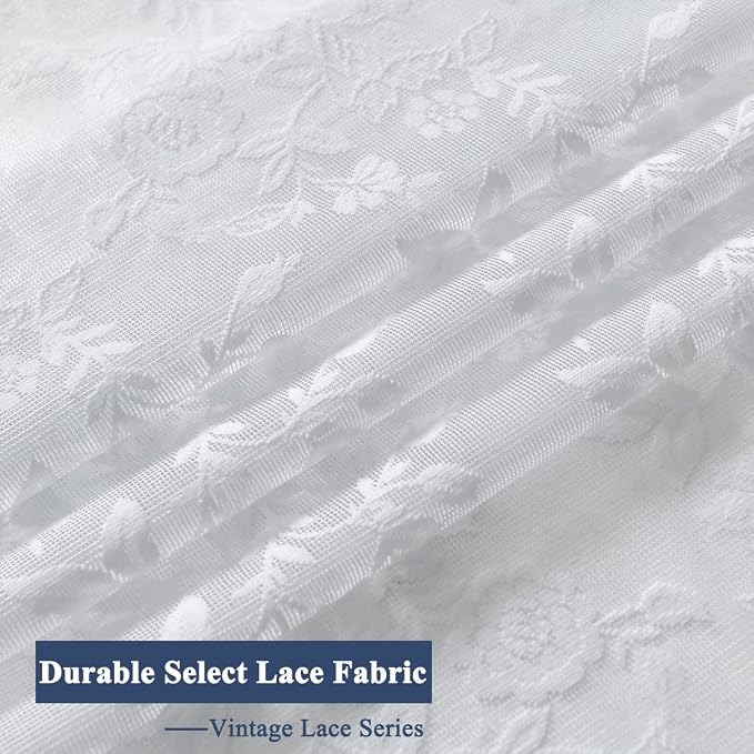 FINECITY White Floral Lace Curtains - Image 8
