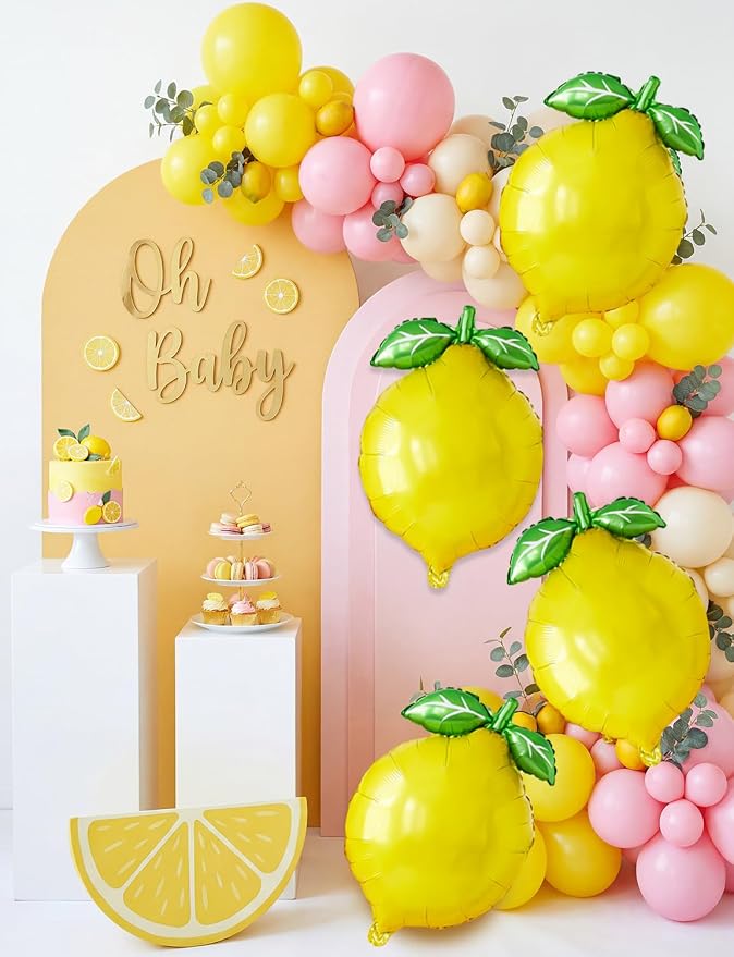 5Pcs Lemon Foil Balloons, Lemon Balloons - Image 6