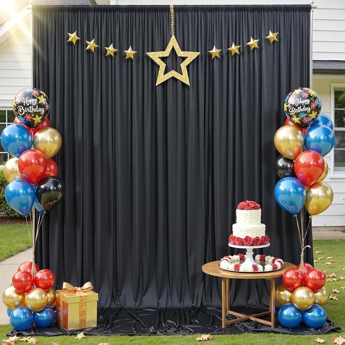 20ftx12ft Wrinkle Free Black Backdrop Curtain - Image 8