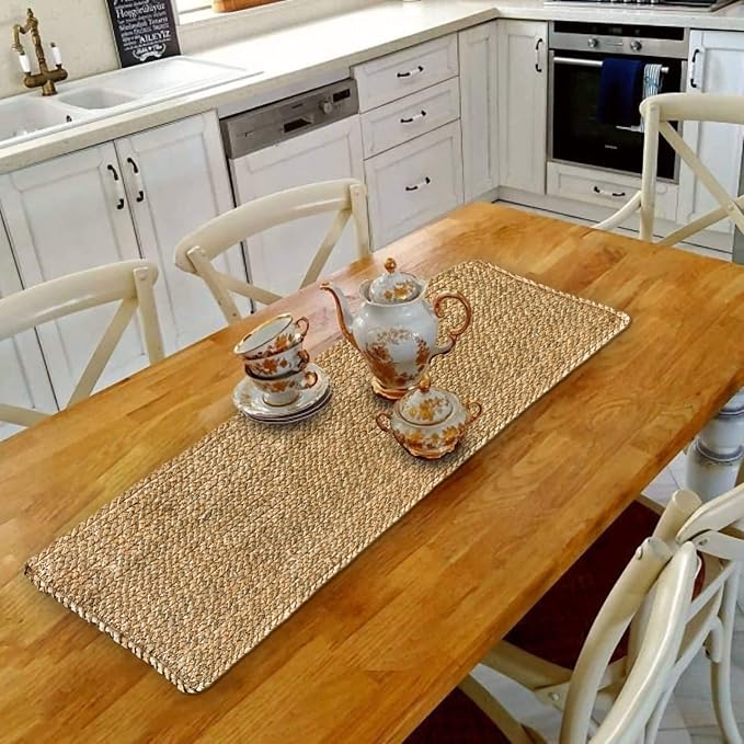 Woven Placemats One Table Runner 36 Inches Long Rattan Placemat Rectangle - Image 8