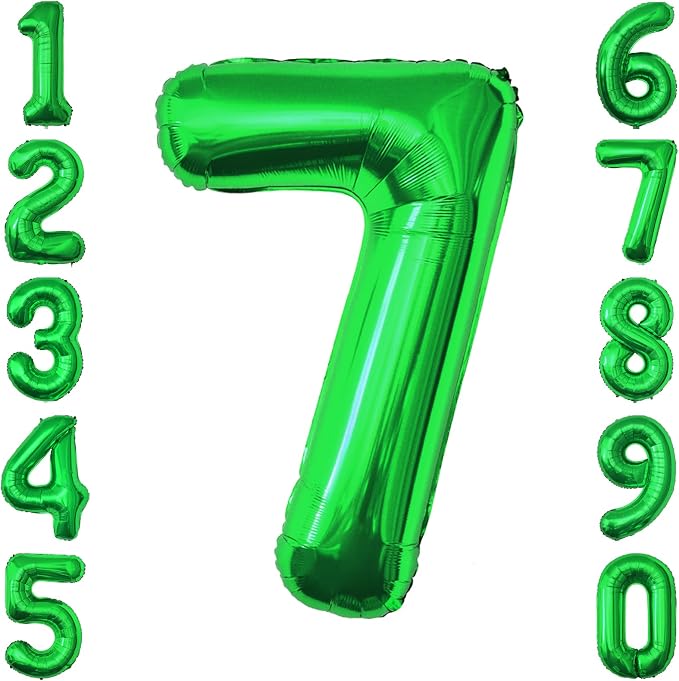 Green Number 7 Balloon 40 Inch, Glossy Foil Numeral by Unknown
