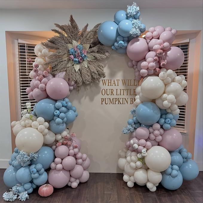 Gender Balloon Garland Arch Kit, Dusty Pink and Blue White Sand Balloons Boho - Image 5