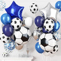 Soccer Balloons, Metallic Blue Silver Balloons by Togvu