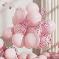 RainbowQ Pastel Pink Balloons 55Pcs 12 Inch Confetti Latex Helium Balloon | by RainbowQParty