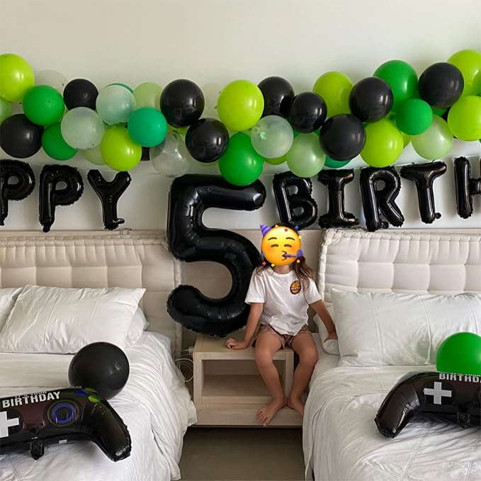 Black 5 Balloons, 40 Inch Large Foil Number Balloons Set 0-9, Self Inflating - Image 6
