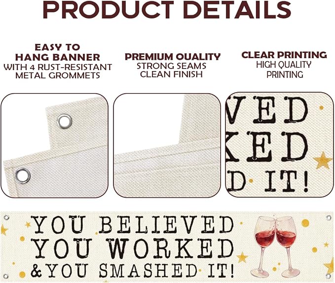 Congratulations Banner Decor, Elegant Motivational Hanging Sign - Image 3