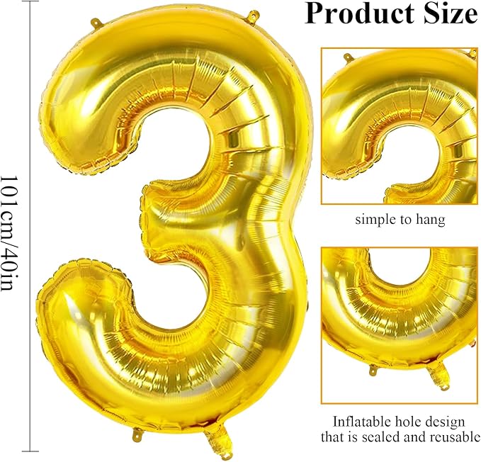Number 33 Balloons for 33rd Birthday Party Decorations, 0-100 Large No.33 for - Image 2