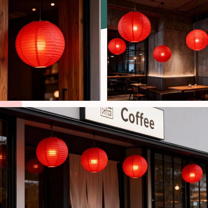 Red Chinese Paper Lanterns - Image 6