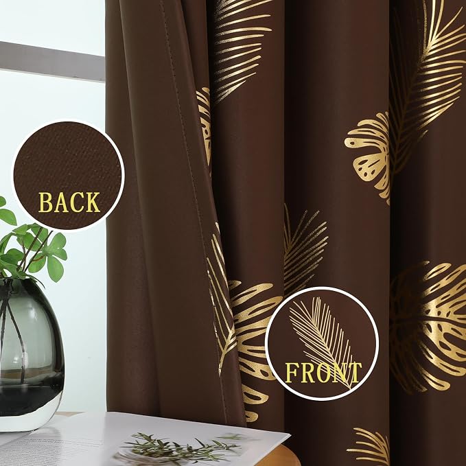 Brown Blackout Curtains 63 Inches Long - Image 3