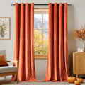 MIULEE Fall Orange Velvet Curtains Terracotta 52 x 96 Inch Length Set of 2 | by MIULEE
