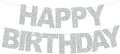 BEISHIDA Pre-Strung Glitter Silver Happy Birthday Banner Party Sign Decor | NO by Beishida