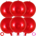 Metallic Red Balloons, 22 Inch Large Sphere Round Balloons by AIQINHU