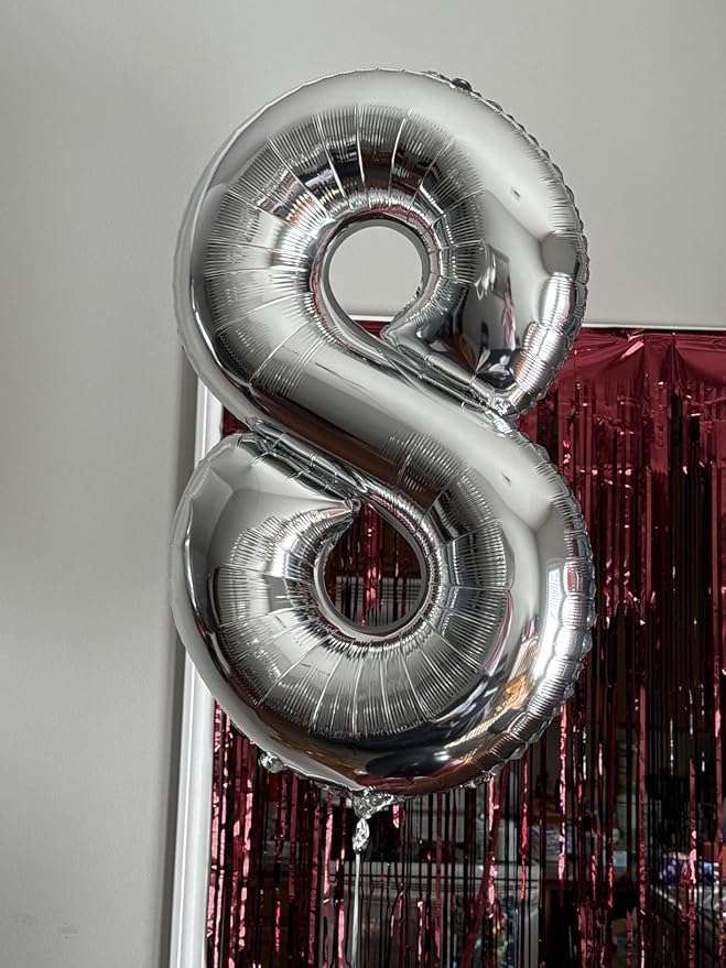 40 Inch Silver Number 3 Balloon Birthday Party Decorations - Image 2