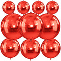 10Pcs Red Round Foil Balloons, Metallic Red Foil Baloon by FunHot