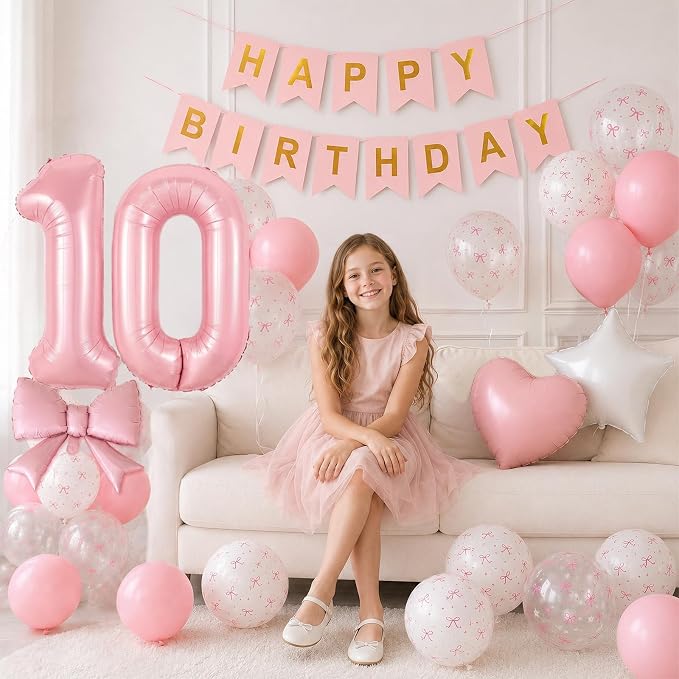 10th Pink Bow Party Decorations - Image 9