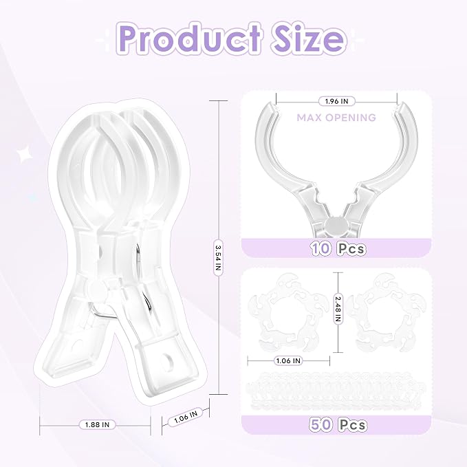 RELBRO Spring Clamps with Balloon Clips Set, 3.5 Inch, 50 Flower-shaped Balloon - Image 5