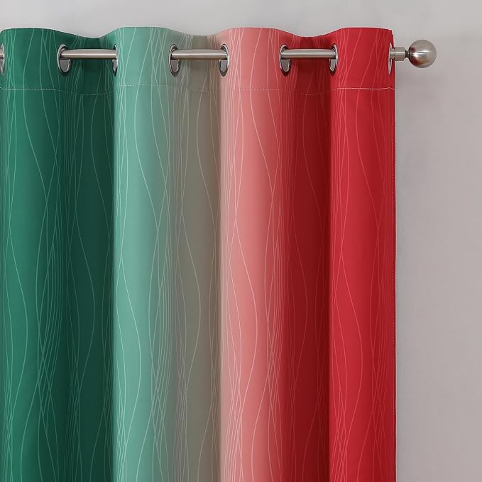 Red and Green Christmas Blackout Curtains - Image 4