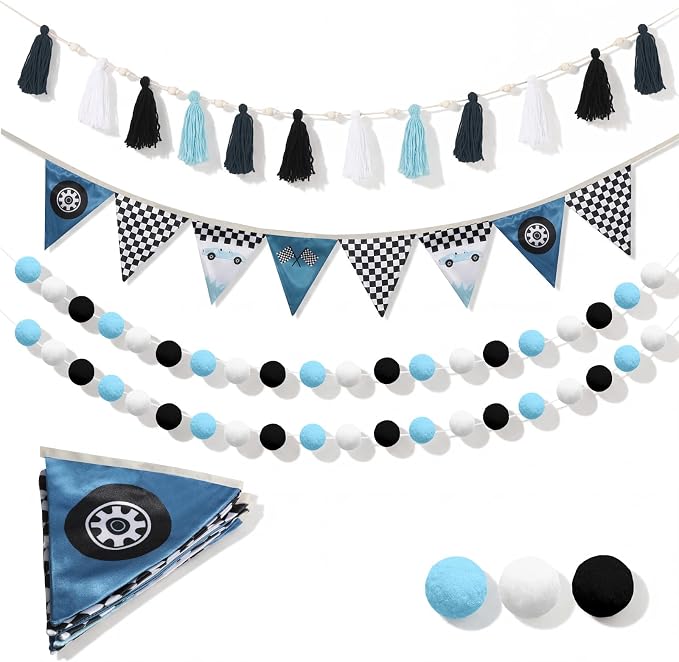 Hahafelt 4 Pcs Baby Shower Party Decoration Kit Pennant Bunting Banner Tassel by Hahafelt