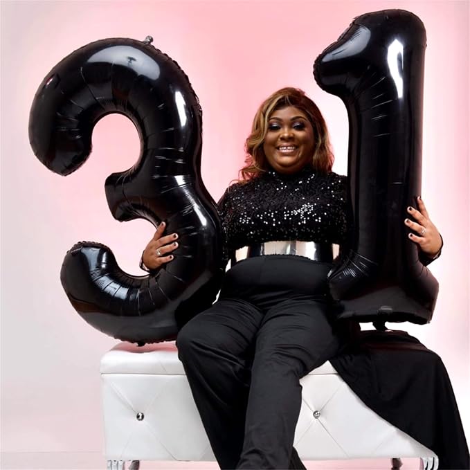 Black Number 10 Balloons for 10th Birthday Decorations, 40 Inch Black Helium - Image 5