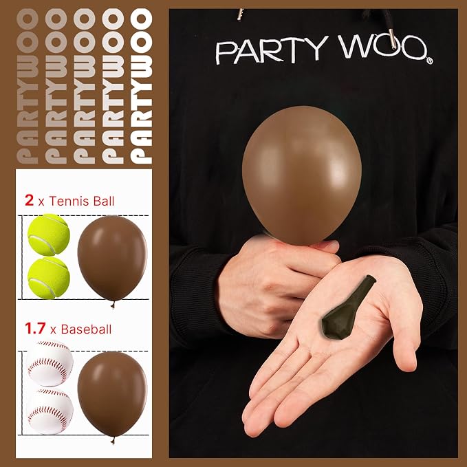 PartyWoo Brown Balloons 50pcs Boho Neutral Coffee Tan Fall Color | Balloons - Image 3
