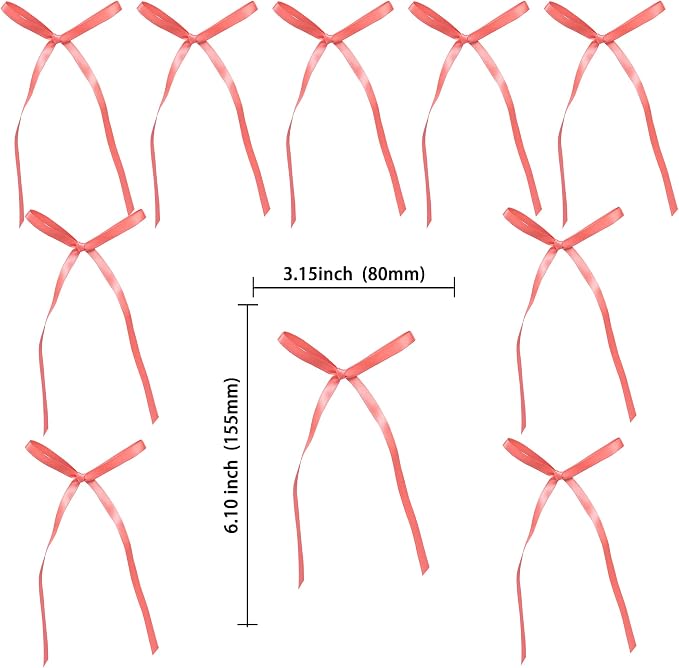 Ephlyn 30Pcs Bow Cupcake Toppers Valentine's Bowknot Ribbons Coquette Bow High - Image 2
