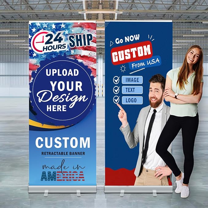 AOK Aluminum Retractable Banner 31x78 inch, Full Color, Conference Display by Unknown