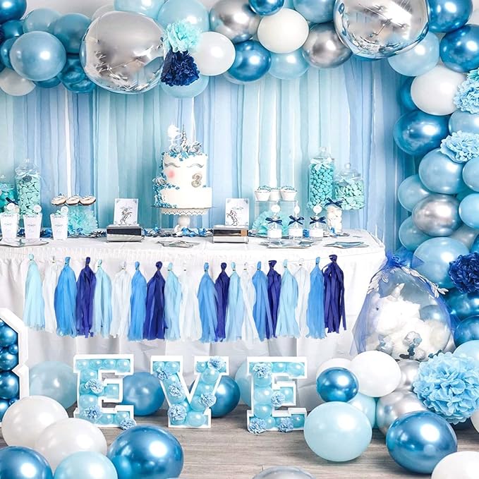 White Tassel Garland 20 Pcs, Tissue Paper Tassels Garland Banner - Image 4