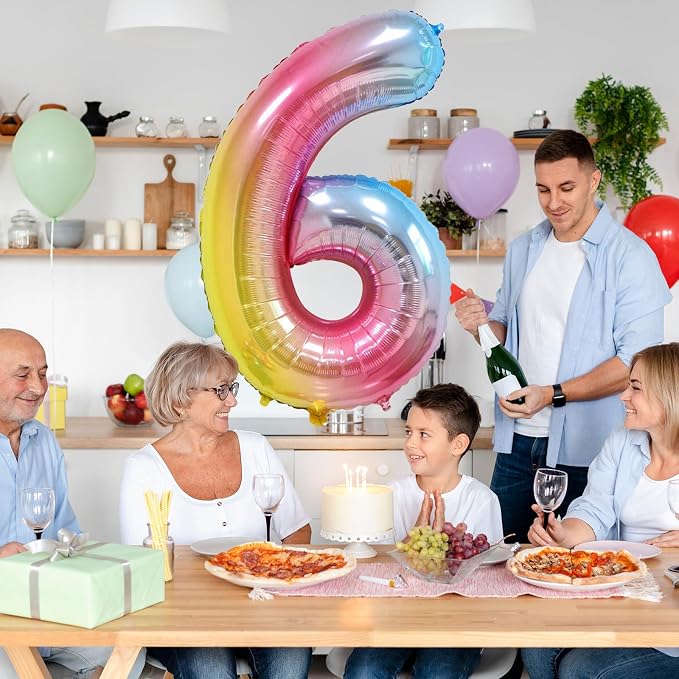 40 Inch Number Balloons 0-9 Rainbow Gradient Large Number 1 Balloons, Digital - Image 6