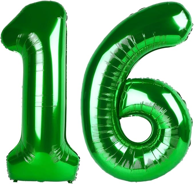 Numbers 15 Balloon 40Inch Dark Green Balloon by Argthjy