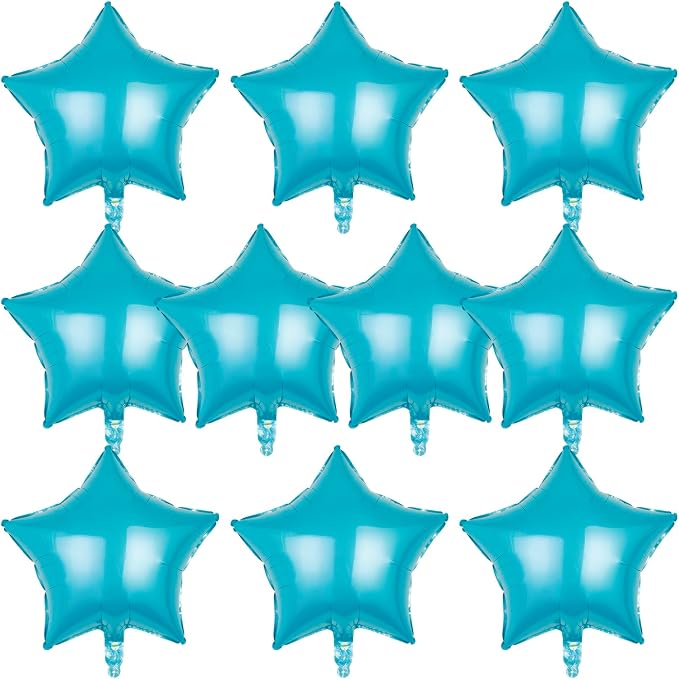 MEETINGU Light Blue Star Shape Foil Balloons 18Inch Light Blue Foil Balloons 10 by MEETINGU