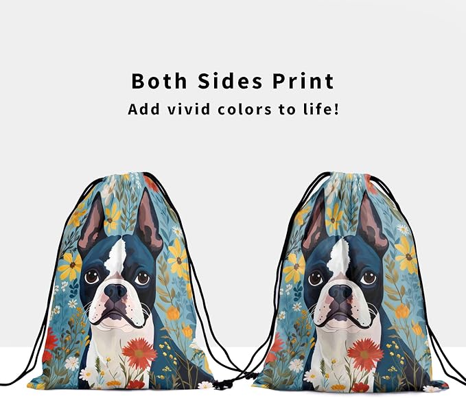 Giwawa Boston Terrier Drawstring Grip Bag - Image 3