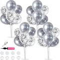TONIFUL 4 Set Silver Balloon Stand Balloon Centerpiece by TONIFUL