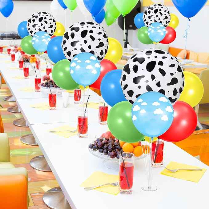 4 Sets Cartoon Birthday Party Decorations Table Centerpiece Red Yellow Blue - Image 5