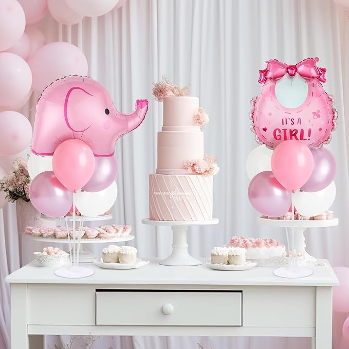 Elephant Baby Shower Decorations Party Balloons Stand Kit 2 Sets - Image 5