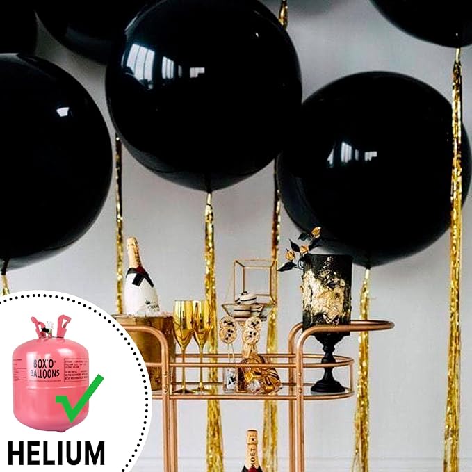 PartyWoo Black Balloons 4pcs Matte Latex Helium Balloons 36 Inch | Baby Shower - Image 4