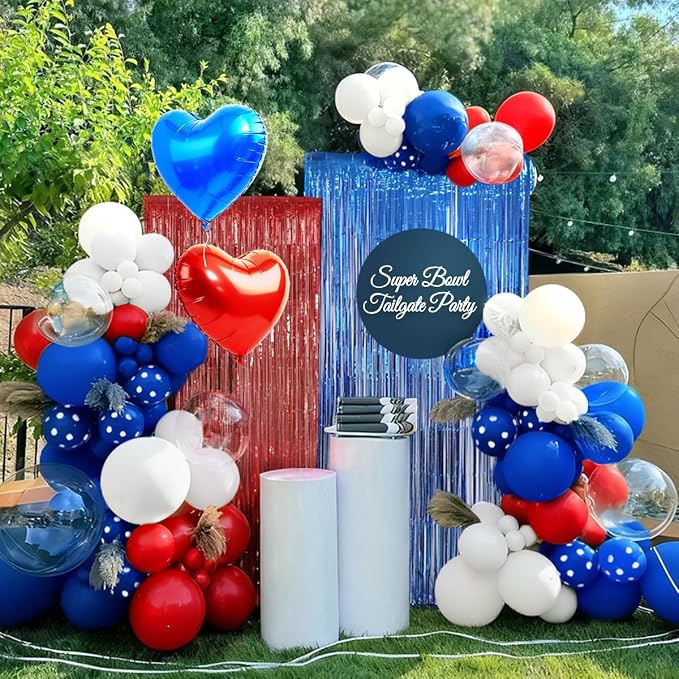 157Pcs Red White and Blue Balloons Garland Arch Kit - Image 5