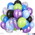 Green Purple and Blue Balloons, 12 Inch Purple Green and Black Balloons Purple by Adorely